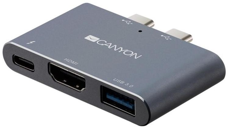 Dokovacia stanica Canyon DS-1 3v1 Thunderbolt 3 - Apple Mackbook sivá