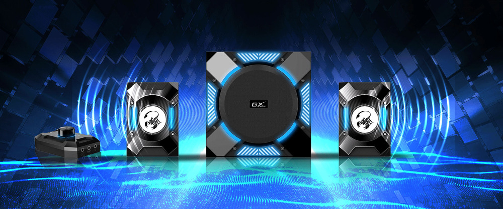 Reproduktory Genius GX GAMING SW-G2.1 1200 čierne/modré Genius GX GAMING SW-G2.1 1200