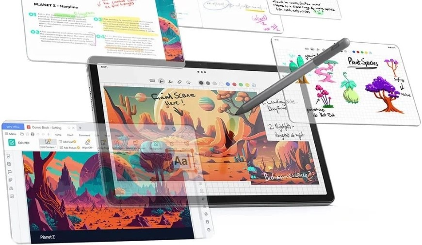 Tablet Lenovo Tab K11 Gen 2 4 GB / 128 GB sivý Detail skicovania pomocou pera pre dotykovú obrazovku Tab K11 Gen 2″ width=