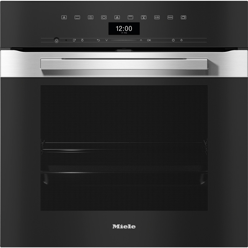 Vstavaná parná rúra Miele DGC 7450 s dotykovým panelom, čelný pohľad.