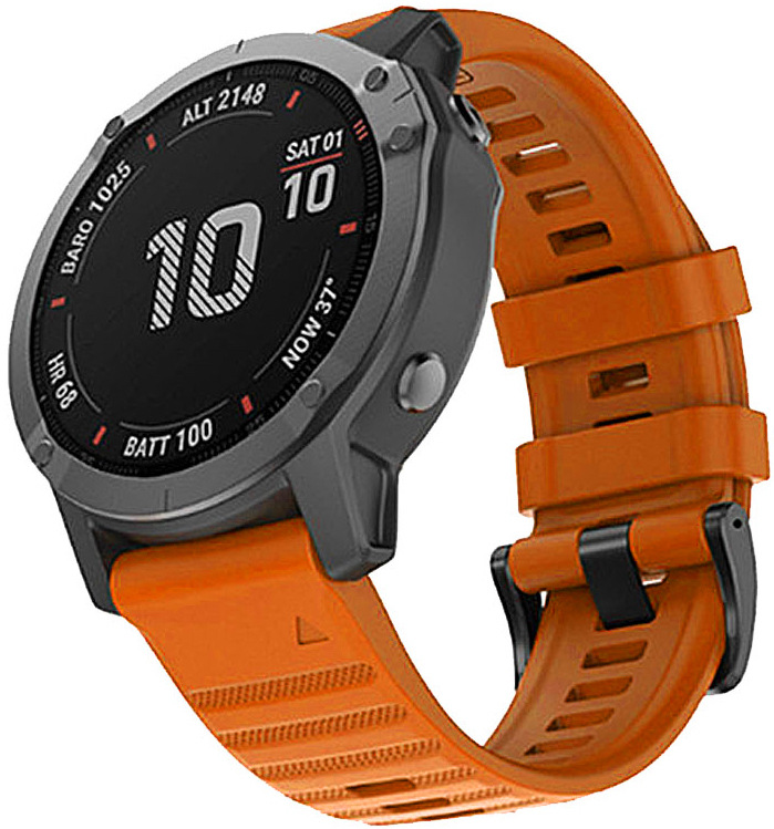 Remienok RhinoTech pre Garmin QuickFit silikónový outdoor 26mm oranžový
