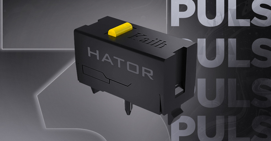 Myš HATOR Pulsar 3 PRO čierna Vizualizácia spínača HATOR s tlačným prvkom a vývodmi