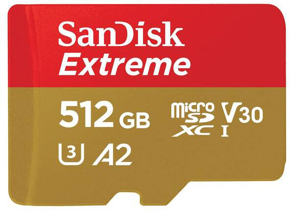 Pamäťová karta SANDISK Micro SDXC Extreme 512GB UHS-I U3 (190R/130W) + adaptér