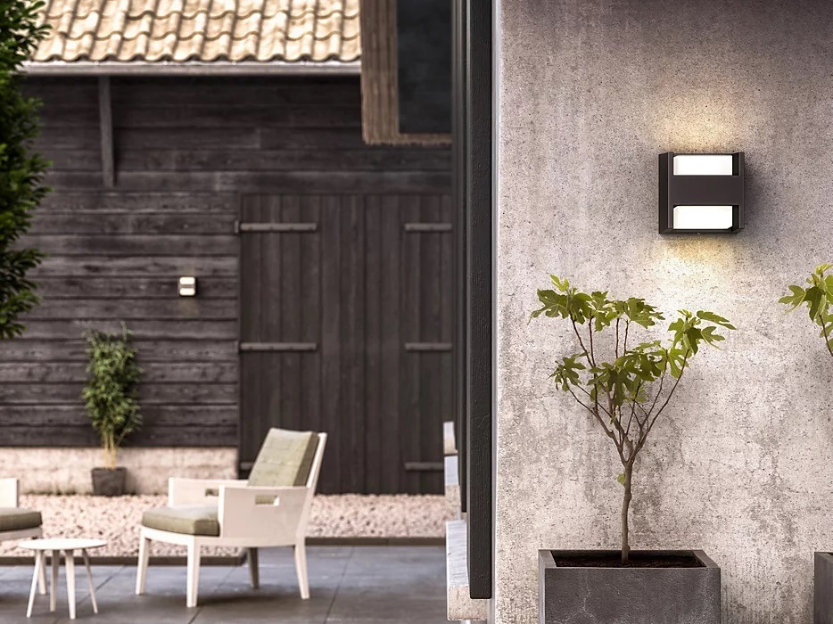 Nástenné svietidlo Philips Arbour 2, 2700 K antracitová farba Arbour UE 2xWA 3.8W 27K AN HV 06