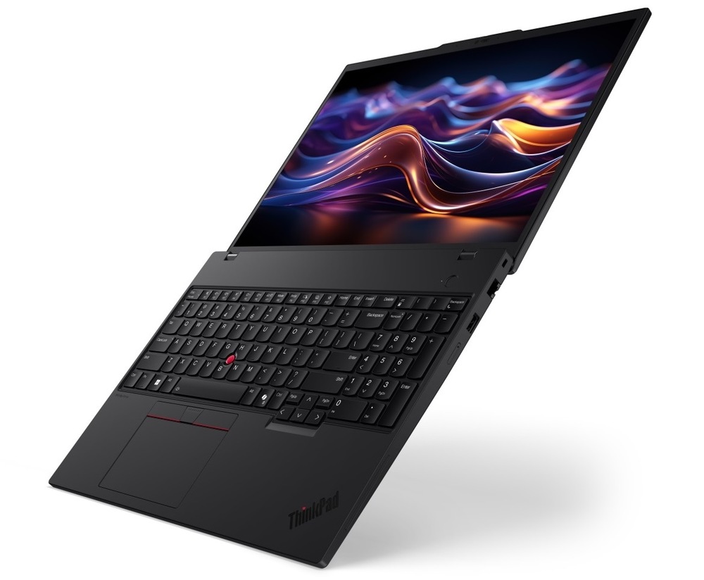 Notebook Lenovo ThinkPad P16s Gen 4 otvorený na 180 ° zboku