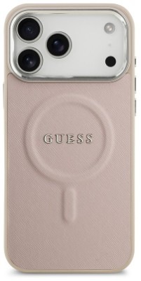 Kryt na mobil Guess PU Saffiano MagSafe na Apple iPhone 17 v ružovej farbe