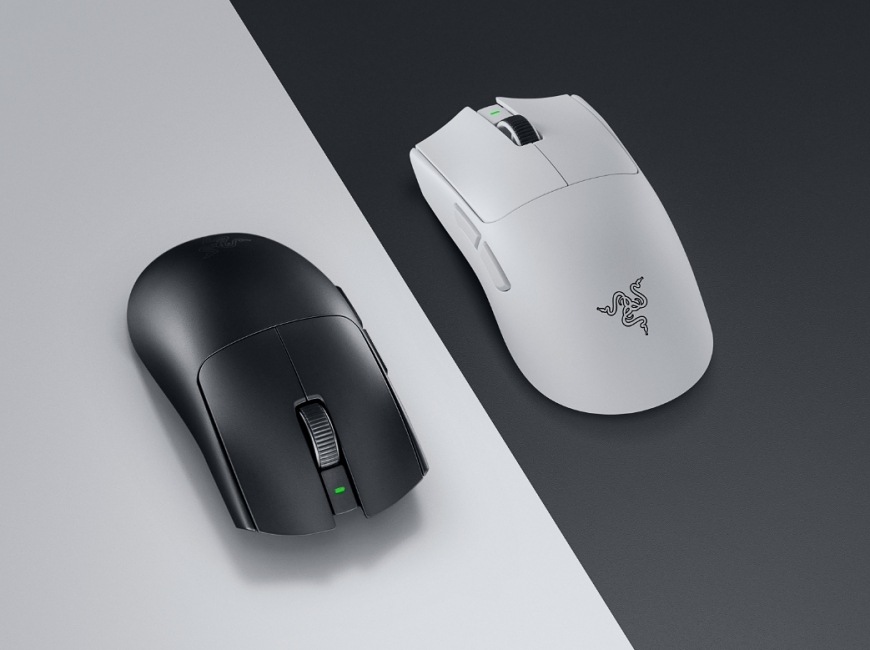 Myš Razer Viper V4 Pro čierna Čierna a biela varianta bezdrôtovej myši z horného pohľadu