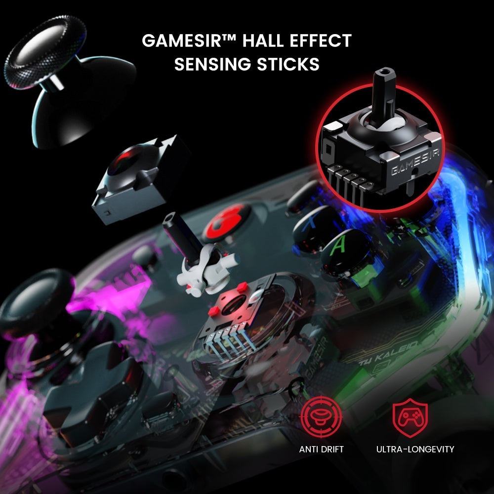 Gamepad GameSir T4 Kaleid RGB čierny/priehľadný GameSir T4 Kaleid RGB