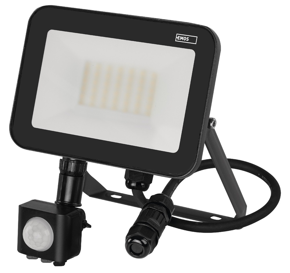 Reflektor EMOS INOVO 30W 3300LM PIR IP65 NW čierny Reflektor EMOS INOVO 30W 3300LM PIR IP65 NW - čierny