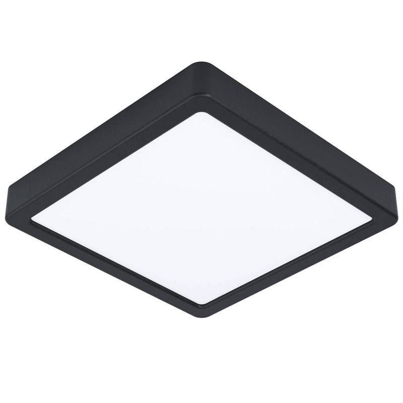 LED stropné svietidlo Eglo Fueva 5, štvorec, 21 cm, neutrálna biela čierne