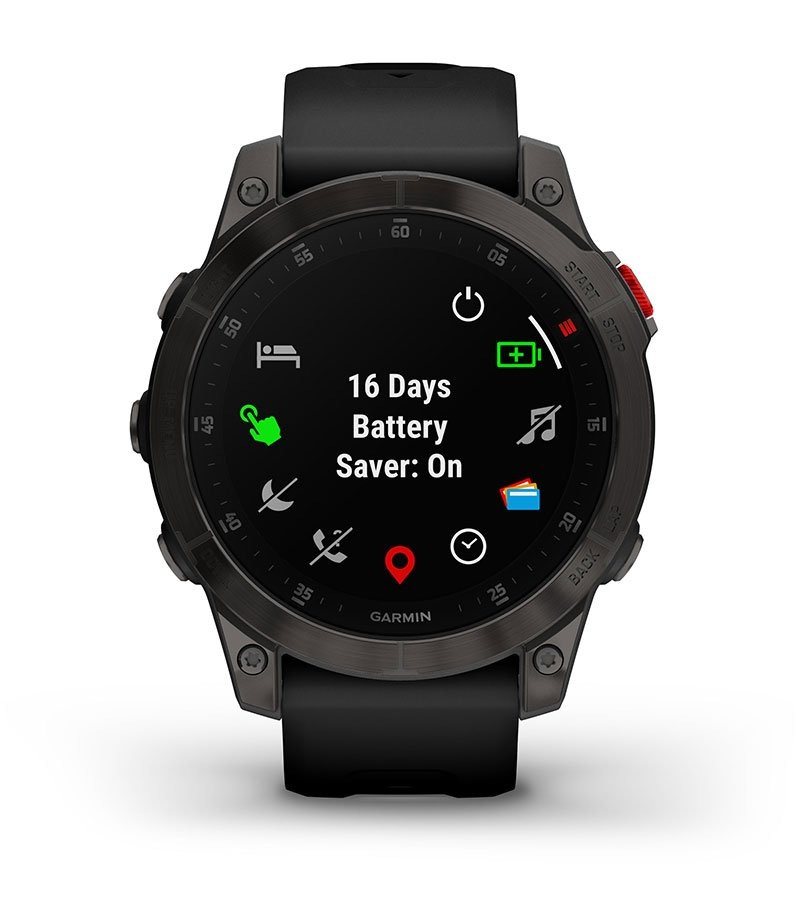 Inteligentné hodinky Garmin epix Pro (Gen 2) Sapphire - 51 mm - Titan Carbon Grey / Black Silicone Band