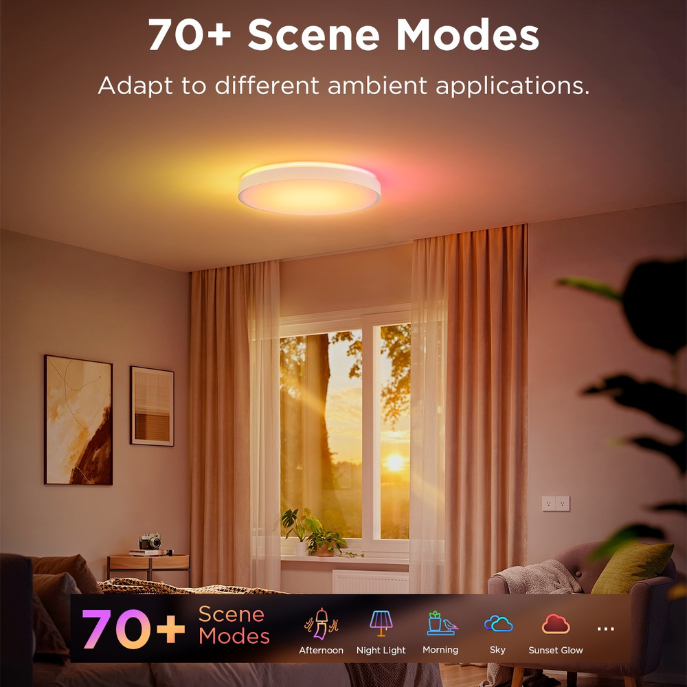 LED stropné svietidlo Govee RGBICWW Smart duálny, 4300lm, 38cm, Matter biele Govee RGBICWW Smart duálne stropné svetlo 4300lm 38cm Matter