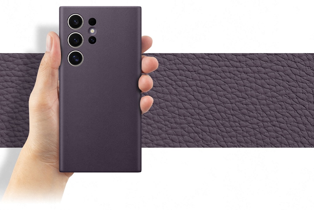 Kryt na mobil Samsung Vegan Leather na Galaxy S24 Ultra béžový