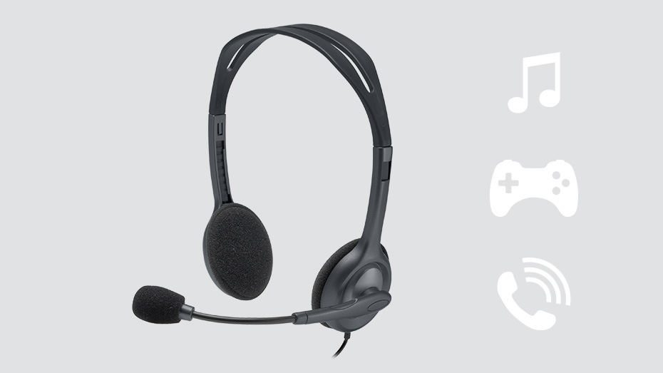 Headset Logitech H111 sivý Headset Logitech H111 sivý