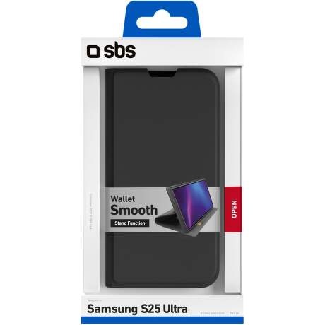Puzdro na mobil flipové SBS Smooth na Samsung Galaxy S25 Ultra čierne
