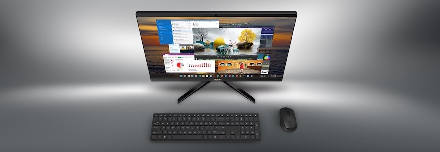 PC all in-one Acer Aspire C24B-GMTL čierny Pýši sa veľkosťou 23,8 palcov a rozlíšením Full HD. Vďaka tomu sa môžete tešiť na ostré farby a dych vyrážajúce detaily.