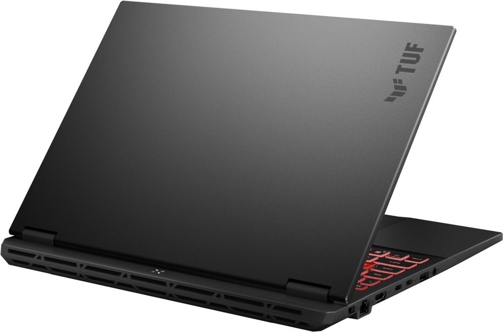 Notebook Asus TUF Gaming A16 sivý Zadná strana notebooku Asus TUF Gaming A16 s odolnou konštrukciou a otvormi chladenia