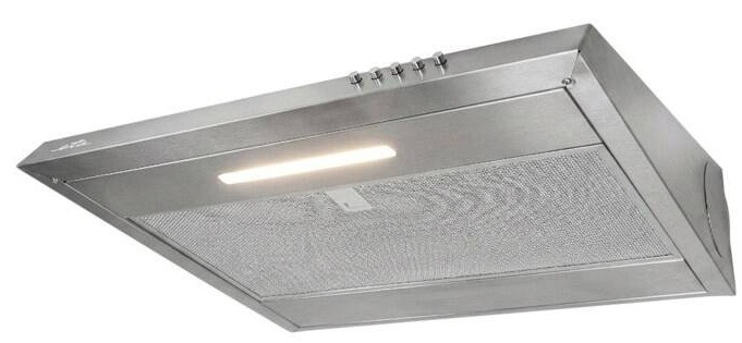 Nerezový podvesný odsávač pár ETA 494890010C so zapnutým LED osvetlením