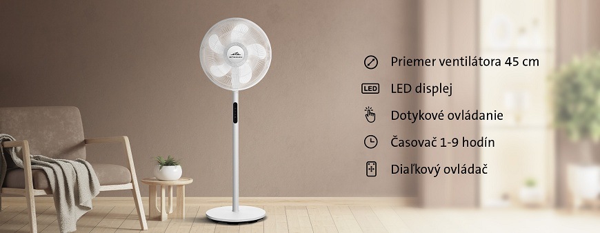 Ventilátor stojanový ETA Breezo 460790000 biely