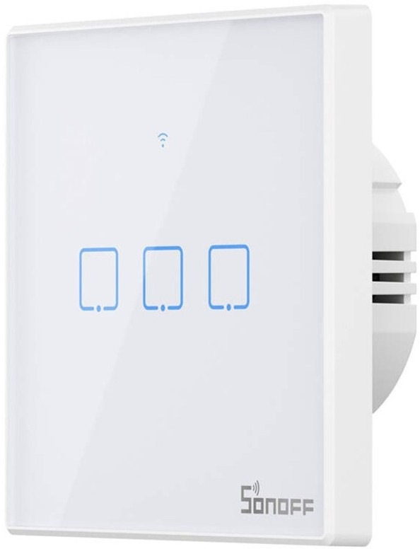 Vypínač Sonoff Smart WiFi + RF 433 T2 EU TX (3-channel) s ovládaním aplikácií aj dotykom