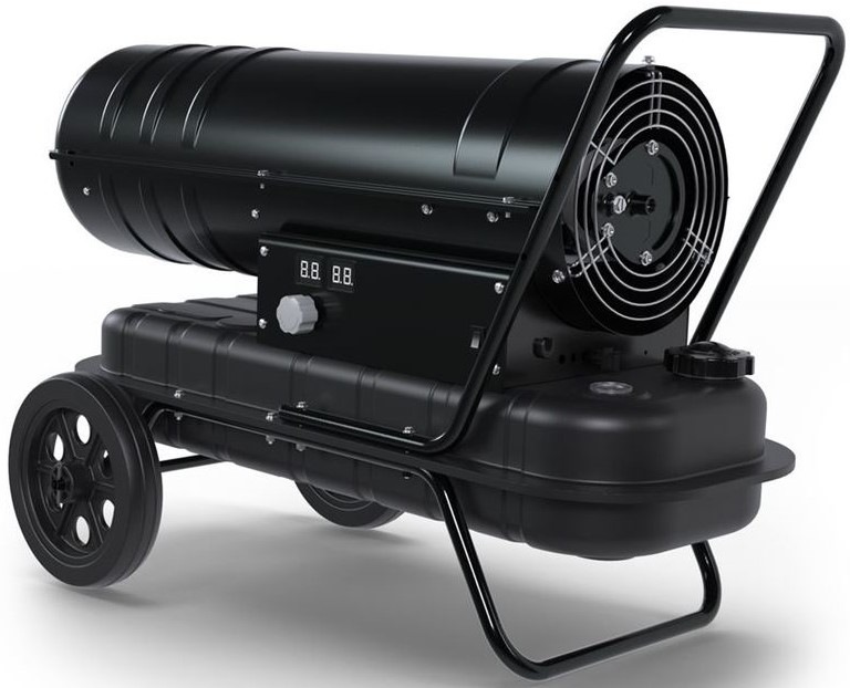 Vykurovacie telesá Güde GDHK 30 čierne Na vykurovacie teleso Güde GDHK 30 sa pozeráme z pohľadu zo zadnej strany, kde sa nachádza ventilátor.