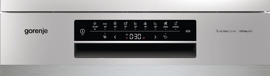 Umývačka riadu Gorenje Superior GS673B60X nerez Voľne stojaca umývačka Gorenje GS673B60X, nerezová, detail
