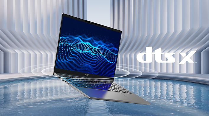 Notebook Acer TravelMate X4 14 AI (TMX414-51-TCO-53ZR) sivý U Acer TravelMate X4 14 AI sa môžete tešiť aj na krištáľovo čistý zvuk