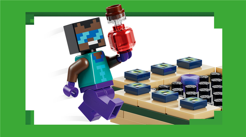 Stavebnica LEGO® Minecraft® 21584 Cesta portálem do Netheru a Endu Portál do Netheru a portál do Endu premení kocky LEGO na malú hernú mapu plnú nových dobrodružstiev.
