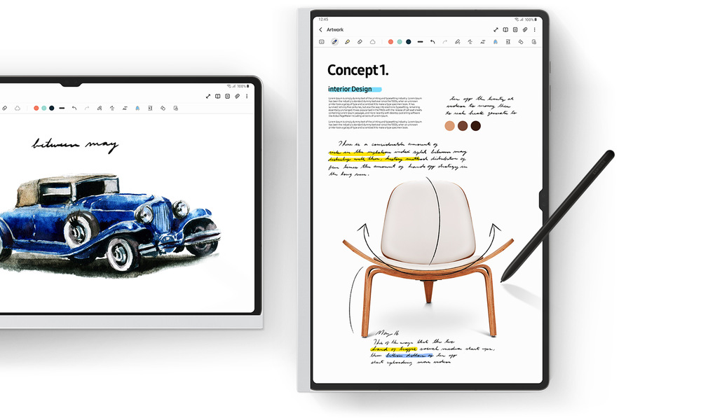 Puzdro na tablet Samsung Galaxy Tab S9 NotePaper Screen biele Samsung Galaxy Tab S9 NotePaper Screen