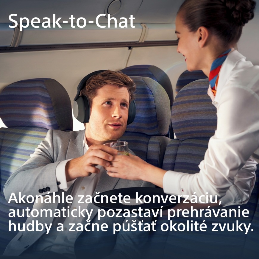 Slúchadlá Sony WH-1000XM5 - Prodloužená záruka zdarma po registraci modrá Speak-to-Chat