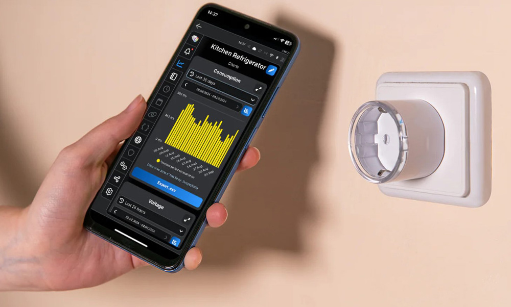 Inteligentná zásuvka Shelly Plug S Gen3, s meraním spotreby, Wi-Fi biela