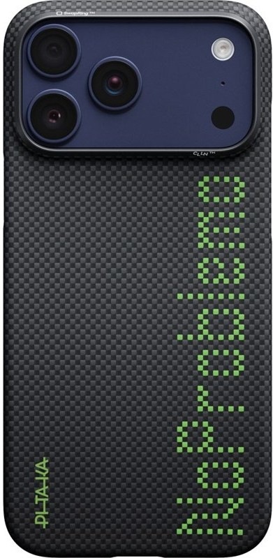 Kryt na mobil Pitaka Aries Ultra-Slim No Problemo na Apple iPhone 17 Pro v čiernom dizajne