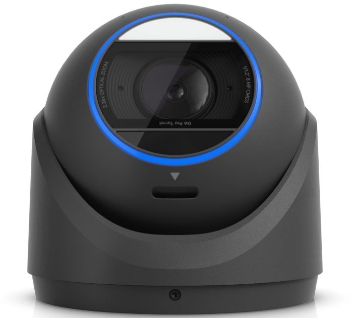 IP kamera Ubiquiti UniFi Protect G6 Pro Turret 4K čierna IP kamera Ubiquiti UniFi Protect G6 Pro Turret 4K z prednej strany