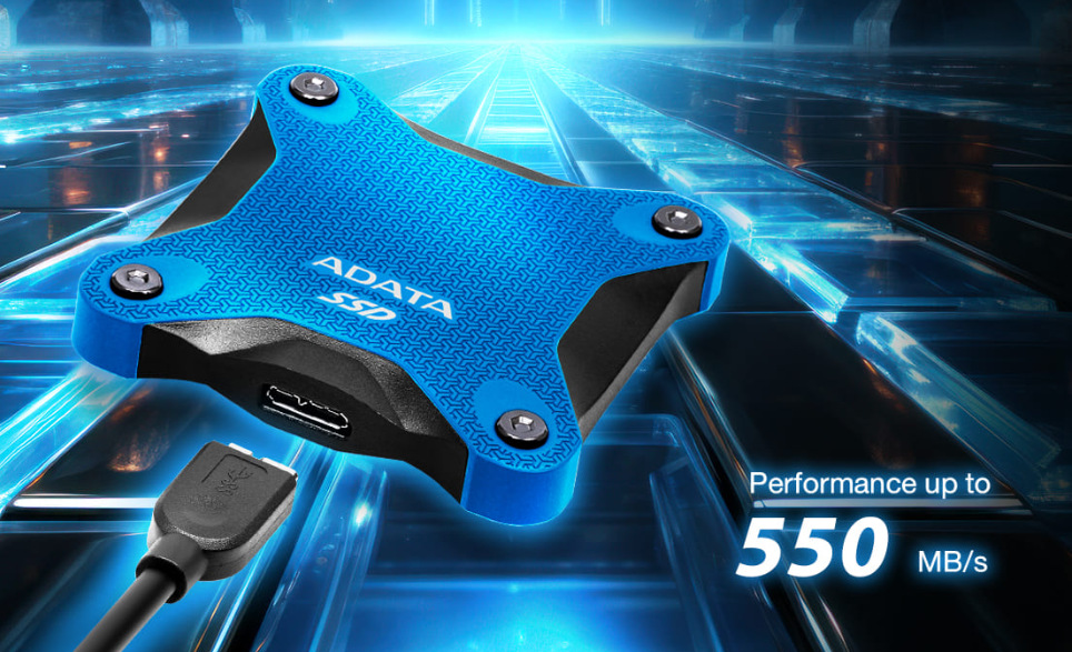 SSD externý ADATA SD620 1TB čierny ADATA SD620 podporuje prenosové rýchlosti až 550 Mb/s