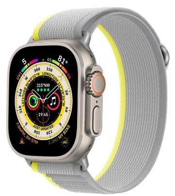 Remienok Cubenest Trail Loop na Apple Watch 42/44/45/Ultra 49 mm sivý/žltý