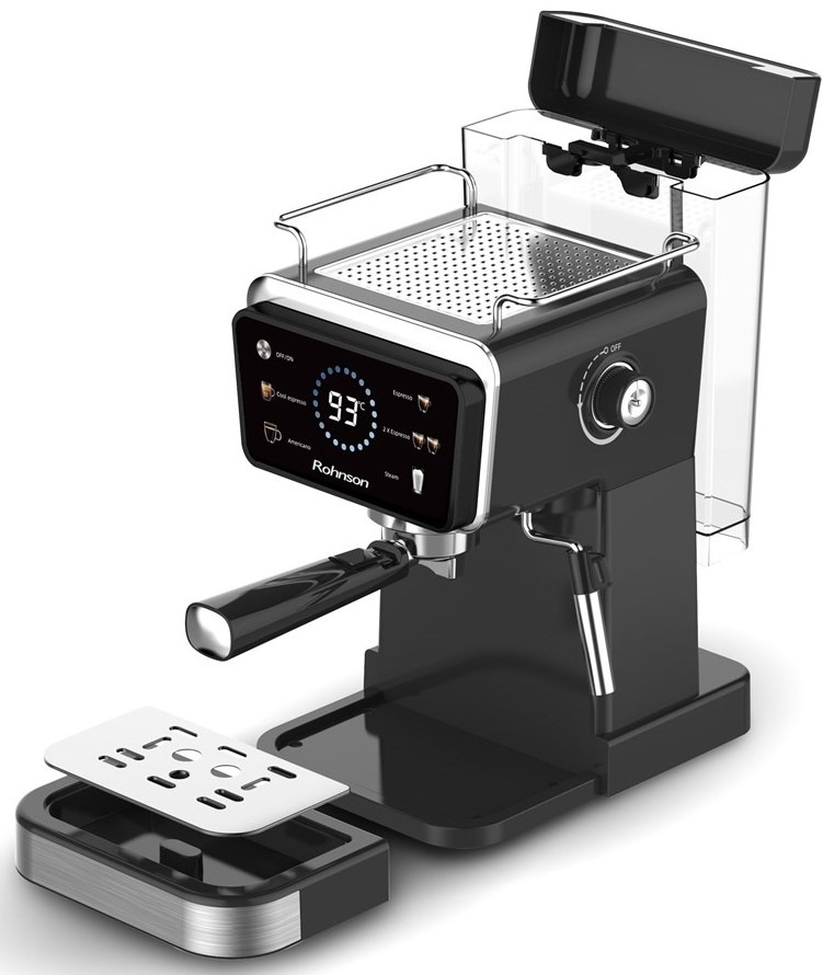 Pákový kávovar Rohnson R-98015 Hot & Cold čierny/strieborný