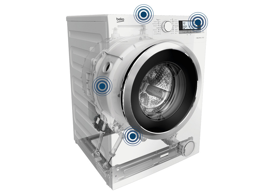 Práčka Beko B1WFK2604WCS biela Chytré sensory Optisense prispôsobujú množstvo vody aktuálnej náplni