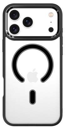 Kryt na mobil WG Iron Eye Magnet na Apple iPhone 17 Pro Max v čierno-priehľadnej farbe