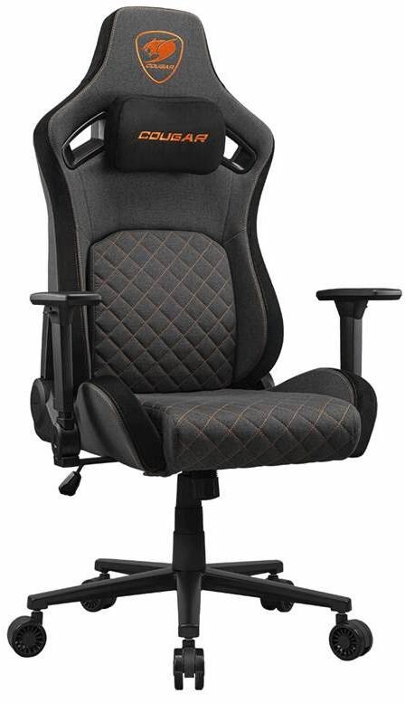 Herná stolička Cougar Defensor Gray F s vysokým ergonomickým operadlom, 4D podrúčkami a magnetickým vankúšom