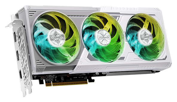 Grafická karta ASRock AMD Radeon RX 9060 XT Steel Legend 16GB OC biela Grafická karta ASRock AMD Radeon RX 9060 XT Steel Legend 16GB OC v bielej edícii s trojicou RGB ventilátorov