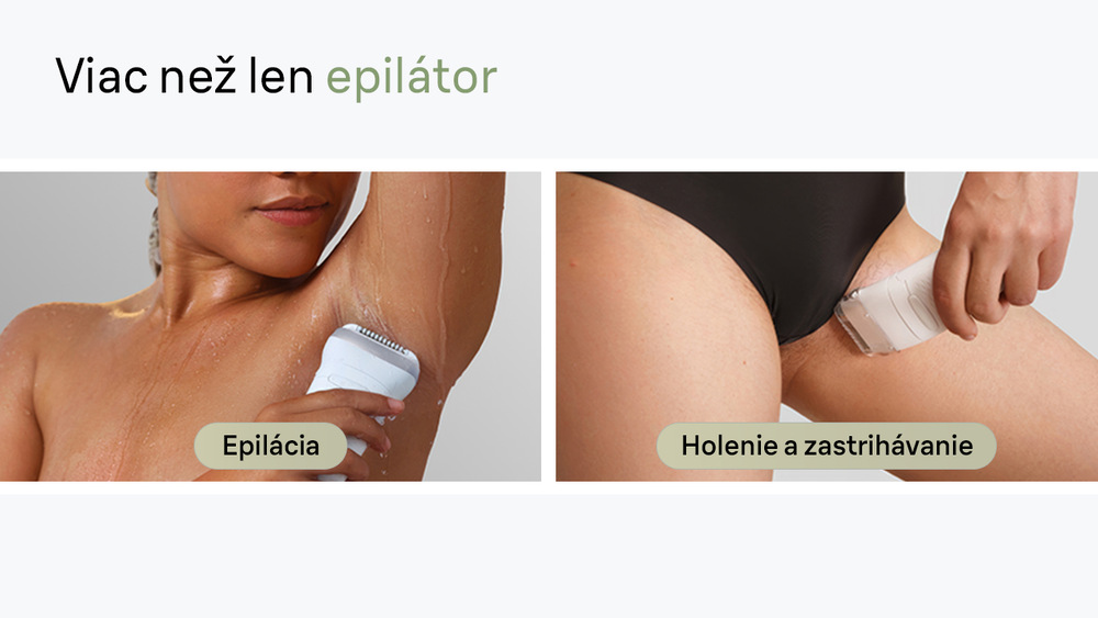 Epilátor Braun Silk-épil 7 SE7-041 strieborný/sivý Žena s holiacim strojčekom Epilátor Braun Silk-épil 7 SE7-041