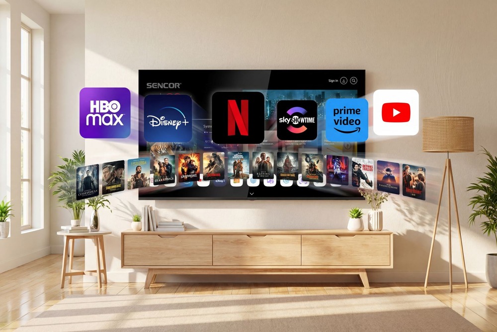 Televízor Sencor SLE 55US804B Televízia Sencor SLE 55US804B s ponukou filmov, seriálov a obľúbených streamovacích platforiem na jednej obrazovke.