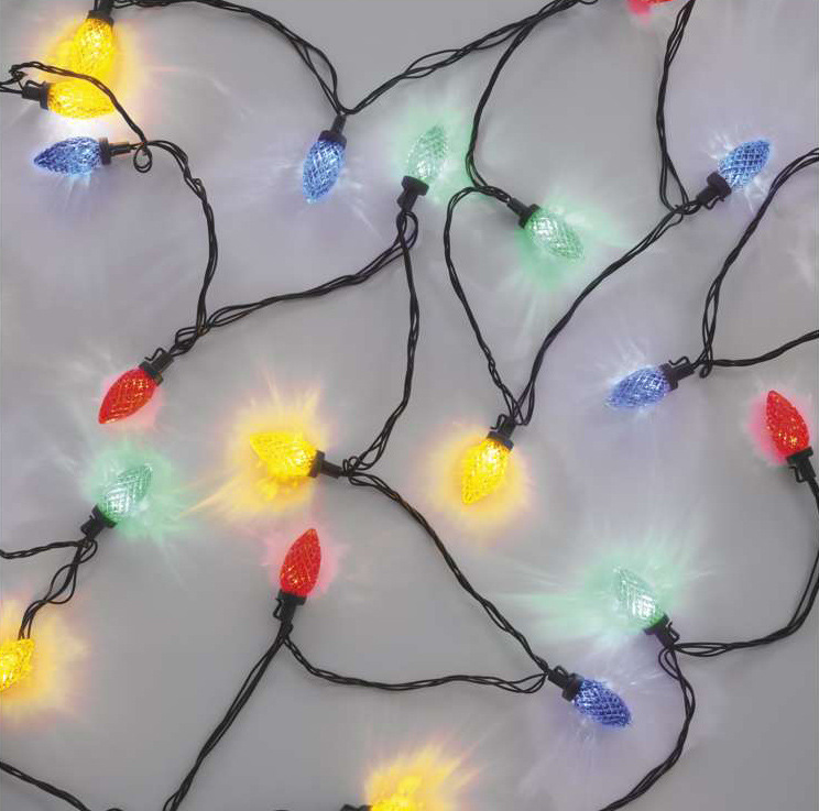Vianočné osvetlenie EMOS 50 LED reťaz, farebné žiarovky, 9,8 m, multicolor, multifunkcia
