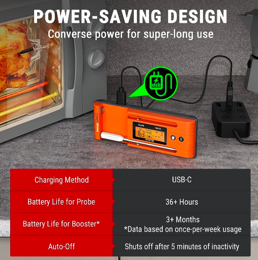 Teplomer do mäsa ThermoPro TP-962 dual TempStrike oranžový Digitálny teplomer ThermoPro TP-962 dual TempSpike