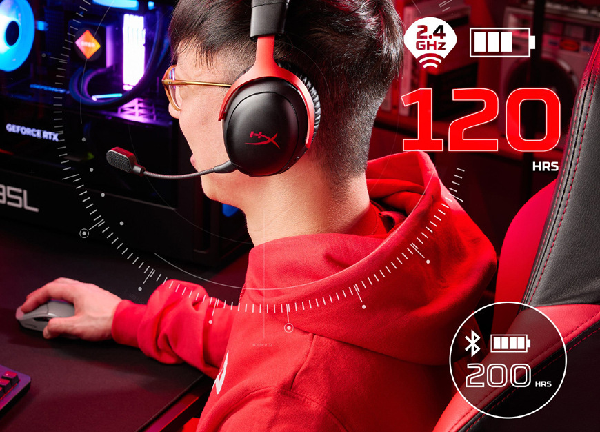 Headset HyperX Cloud III S Wireless čierny/červený