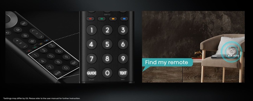 Televízor Hisense 136MX Detailný záber na magický diaľkový ovládač televízie Hisense 136MX.