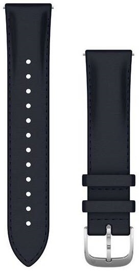 Remienok Garmin Quick Release Bands (20 mm), Navy Italian Leather, strieborná pracka tmavo modrá farba