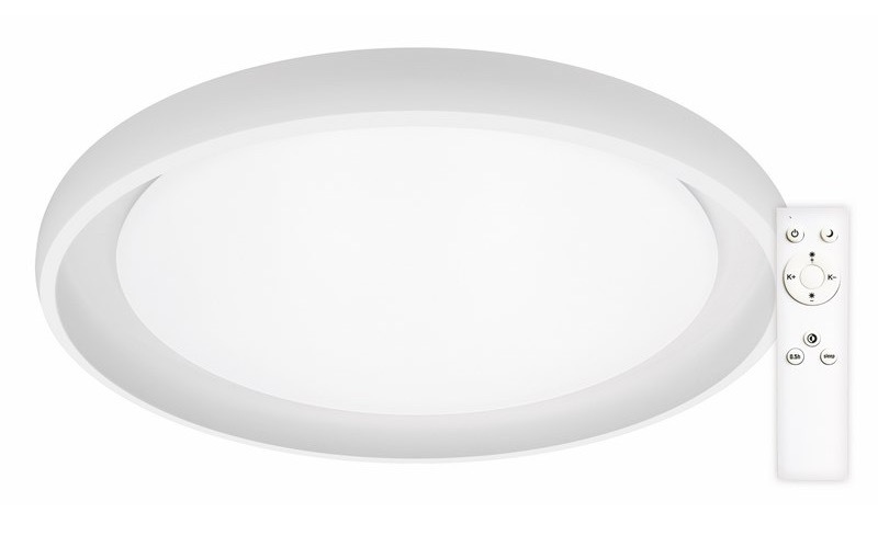 LED stropné svietidlo Top Light Salerno 60B RC, s diaľkovým ovládačom, 60W, 6000lm, stmievanie, pamäť, priemer 60cm biele