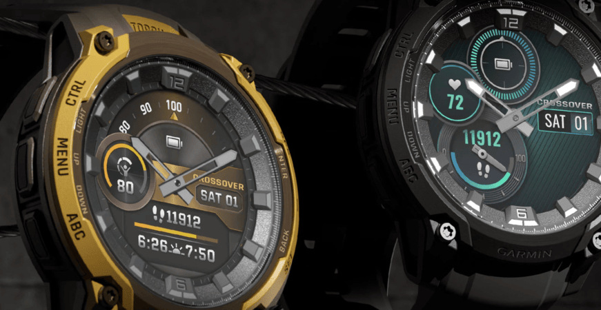 Inteligentné hodinky Garmin Instinct Crossover AMOLED hnedé/oranžové Inteligentné hodinky Garmin Instinct Crossover AMOLED hnedé/oranžové