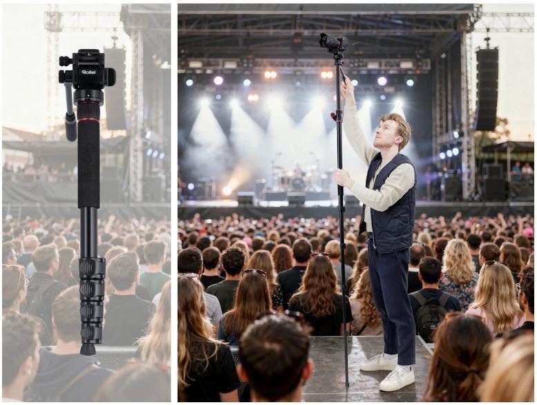 Muž fotografuje pomocou statívu Rollei Compact Traveler